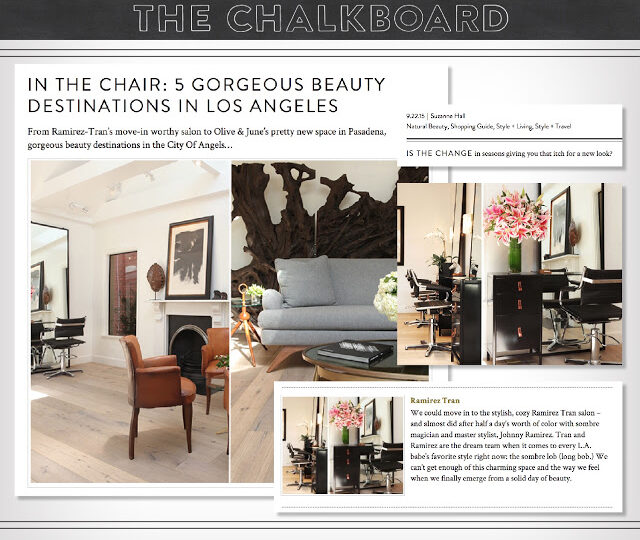 RAMIREZ TRAN SALON FEATURED IN THE CHALKBOARD