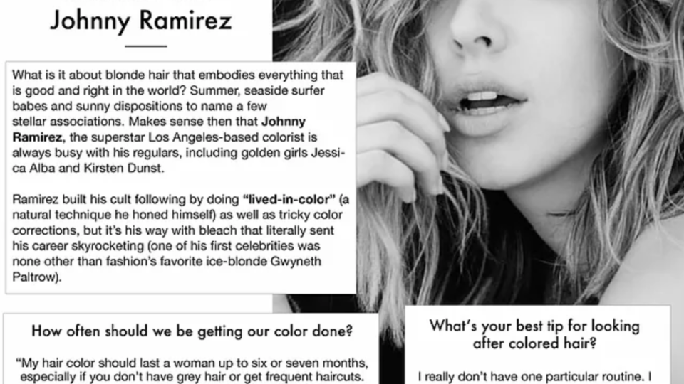 The Colorist: blond ambition with Johnny Ramirez ~ Fab Beauty