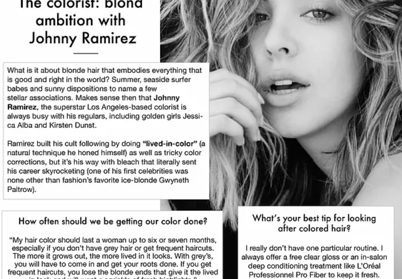 The Colorist: blond ambition with Johnny Ramirez ~ Fab Beauty